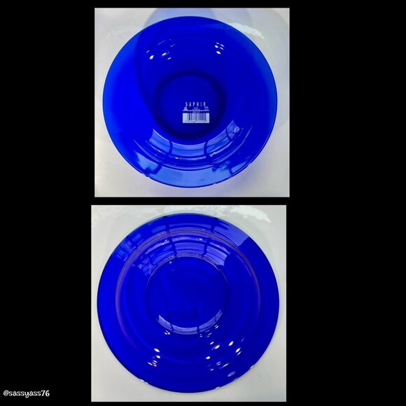 ⭐️HP⭐️NWT▪️VTG▪️BORMOILI ROCCO▪️Four French Saphir 8.5" Cobalt Blue Glass Bowls - Picture 5 of 6